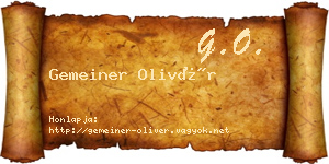 Gemeiner Olivér névjegykártya